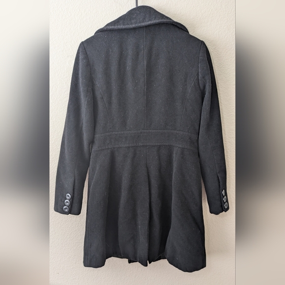 KENNETH COLE REACTION Coat 10 Long Wool Overcoat Charcoal black - Picture 2 of 7